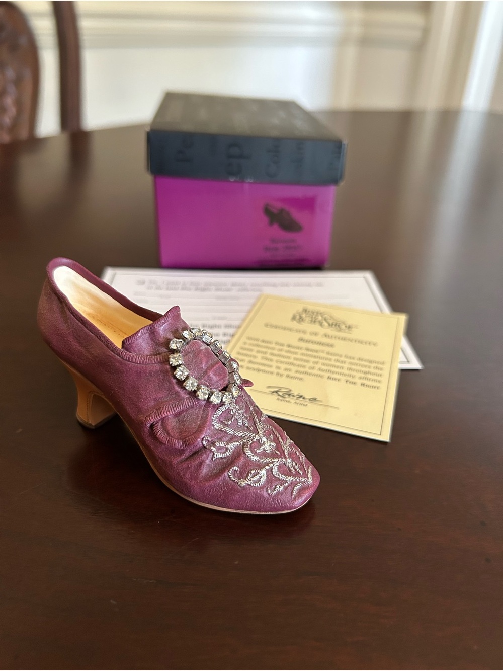 Just The Right Shoe, Baroness, Deep Plum Embellished Heel